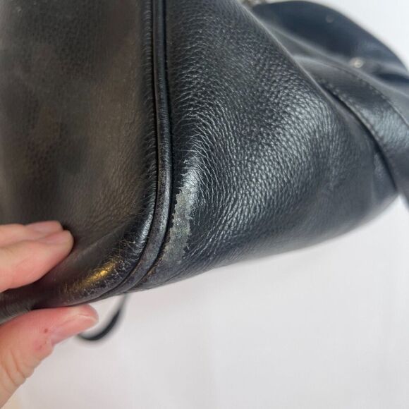 Coach Black Leather Avery Boston Barrel Crossbody HandBag Satchel Purse - Picture 15 of 16